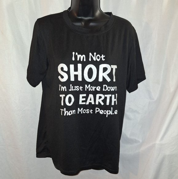 Black and White Short Sleeve Tee with Humorous Slogans - Picture 2 of 4